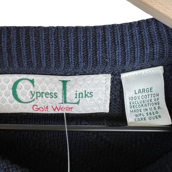 Vintage Sweater Mens Large Cypress Links Knit Pullover 90s Y2K Grandpa NWT - Picture 5 of 9